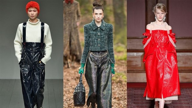 Trousers, heels, coats, jumpsuits, gloves... you name it, we want it glossy. Lacquered fabrics are having a moment right now, and it's shinier than ev...
